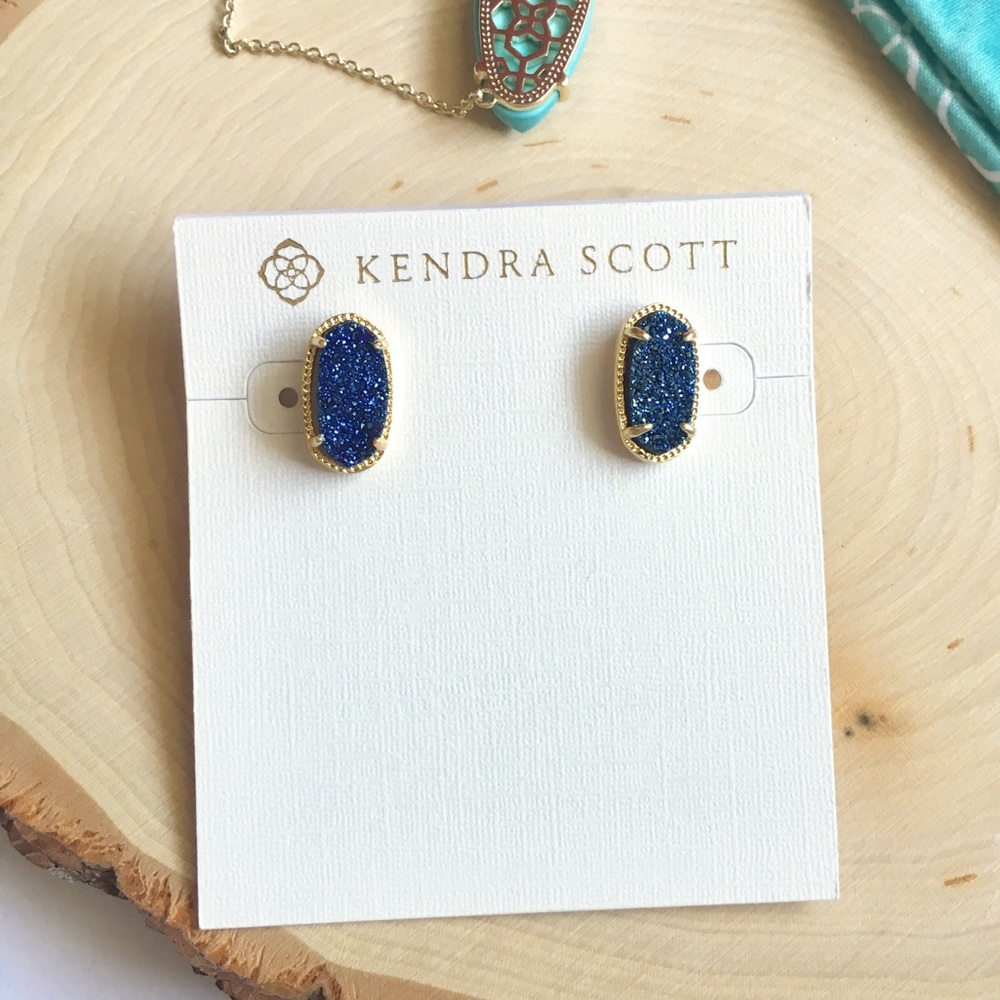 {Kendra Scott} Blue Drusy Ellie Studs